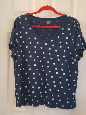 Old Navy Navy Blue Star V-Neck Tee Shirt